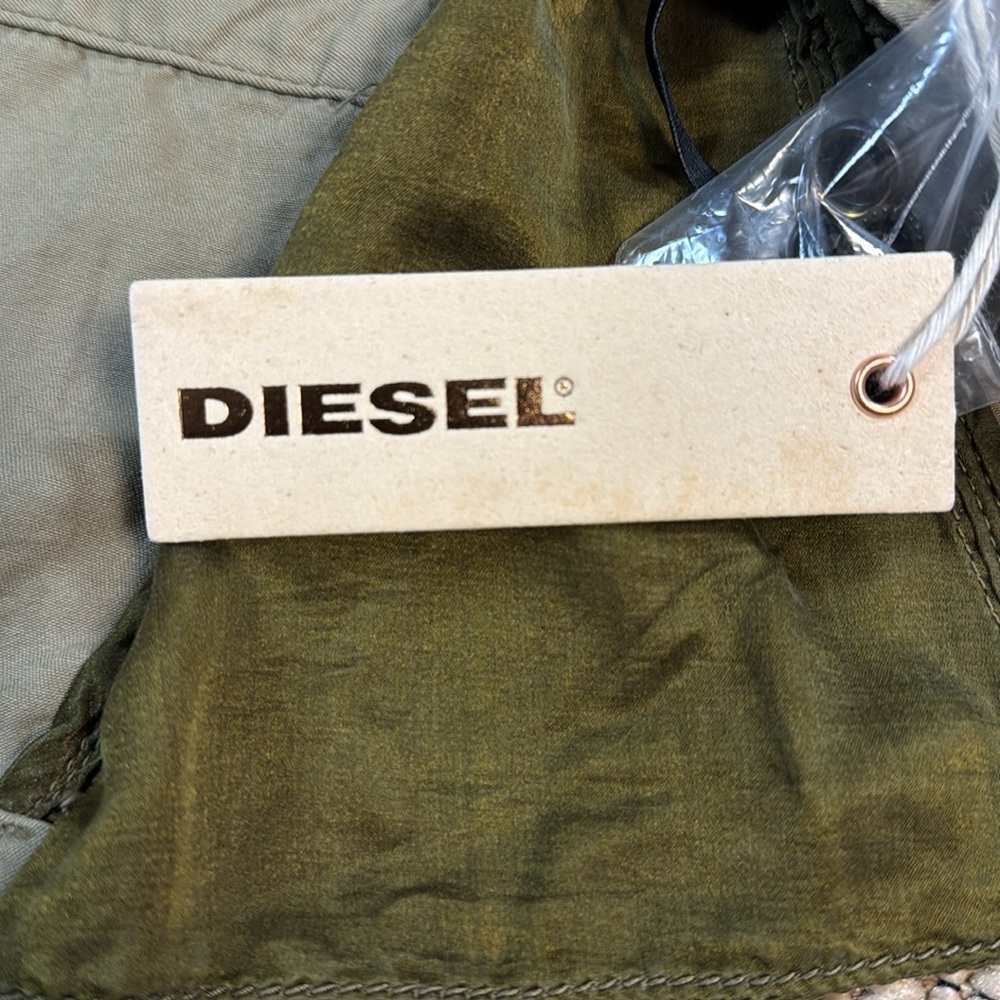 NEW Diesel Jacket in Military Green Size Small 70% Cotton 30% Silk - Picture 11 of 17
